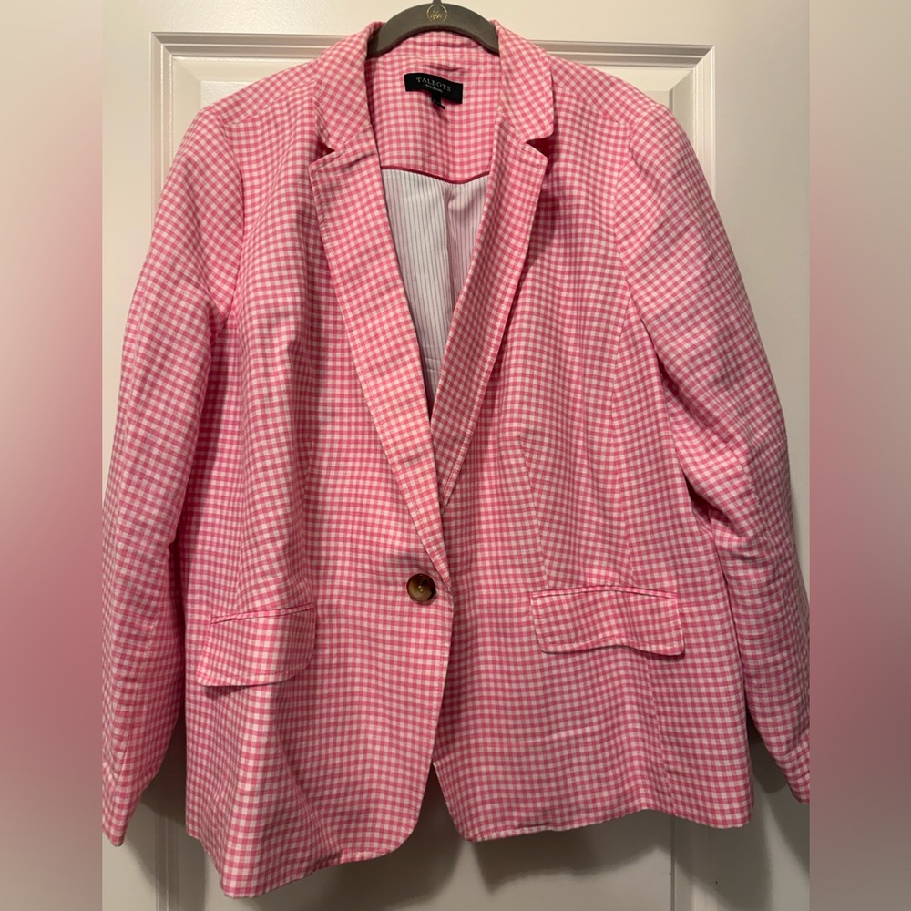 Talbots Pink Gingham Blazer